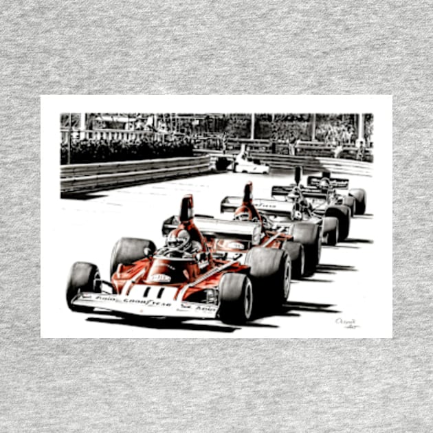 Clay Regazzoni & Niki Lauda. Ferrari 312B3. Monaco by oleynik